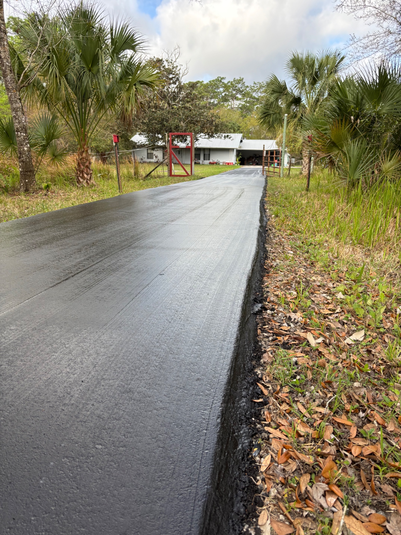 Freshly Sealcoated Driveway