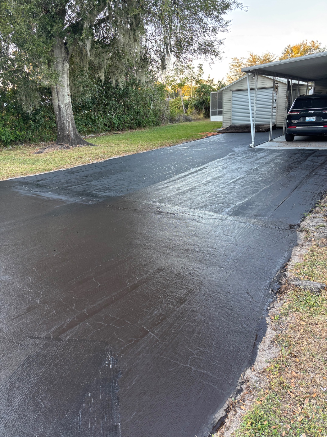 Carport Driveway Sealcoat